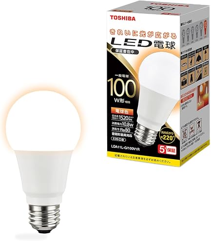 Amazon | TOSHIBA(東芝) LED電球 80W相当 全方向 昼白色 E26口金 1P